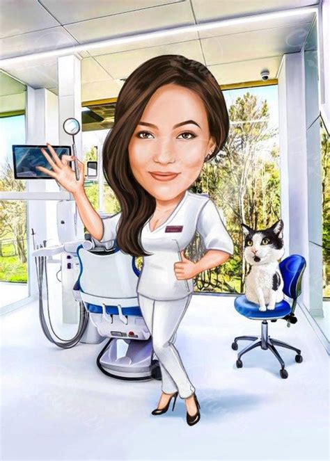 Dentist Caricature Dentist Portrait Caricature From Photo - Etsy | Caricature from photo ...