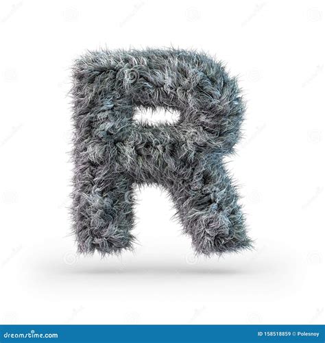 Uppercase Fluffy And Furry Gray Font Letter T 3d Royalty Free Stock