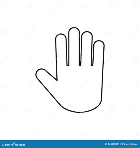 Stop Hand Palm Outline Vector Icon for Your Web Site Design, Logo, App ...