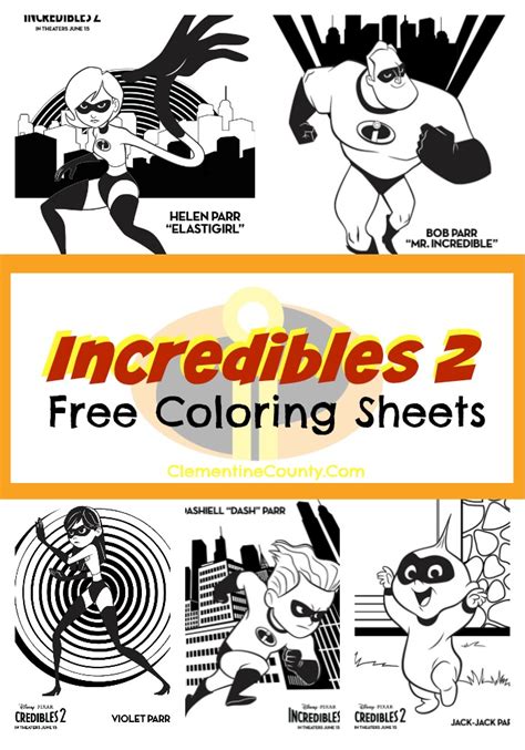 Incredibles Coloring Pages And Activity Sheets Clementine County