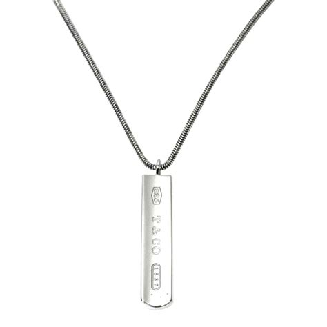 Tiffany And Co 1837 Bar Design Pendant Necklace In Sterling Silver