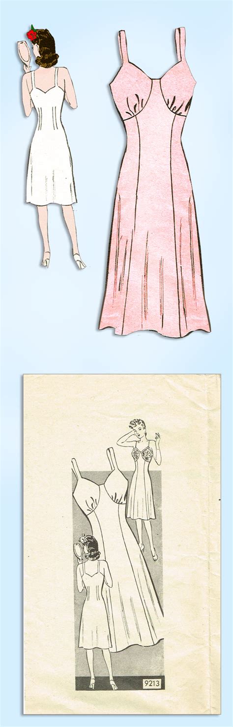 1940s Vintage Marian Martin Sewing Pattern 9213 Misses Wwii Slip W Bra Vintage4me2