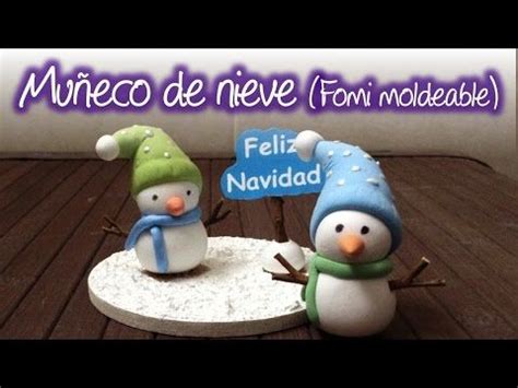 Muñeco de Nieve de Fomi o Goma Eva moldeable Snowman of Moldable Eva