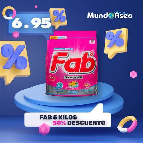 Fab Detergente Polvo Flores Amores 5 Kg Mundo Aseo