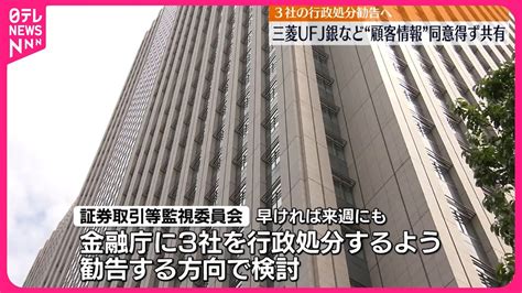 【監視委】三菱ufj銀行などに行政処分行うよう金融庁へ勧告検討 Youtube