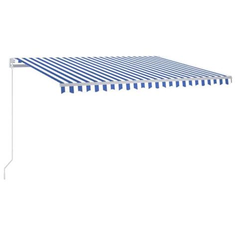 Toldo Manual Retráctil Azul Y Blanco 450x350 Cm Vidaxl con Ofertas en