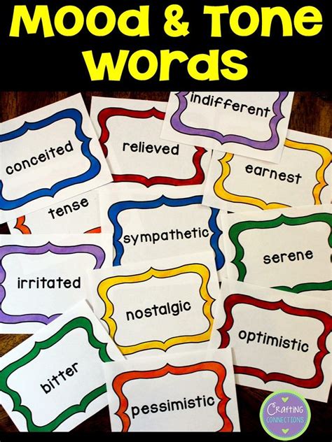 This Free Mood And Tone Activity Features 16 Vocabulary Words A