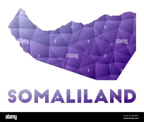 Map Of Somaliland Low Poly Illustration Of The Country Purple