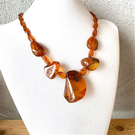 Collier ancien Ambre Baltique Ambre Vintage Lituanie 20ème