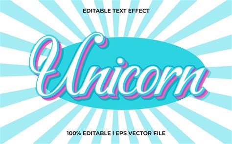 Premium Vector Unicorn D Text Effect And Editable Text Template D