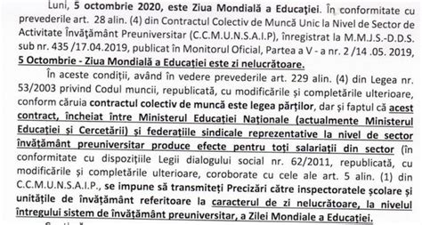 Zi liberă pentru elevi și profesori luni 5 octombrie de Ziua Mondială