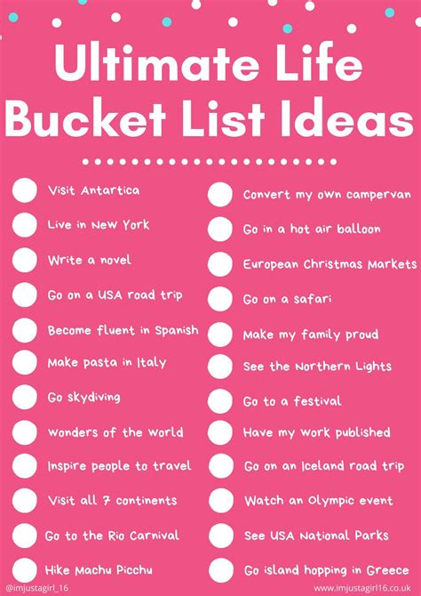 Unique Life Bucket List Ideas 100 Best Things To Do Before You Die