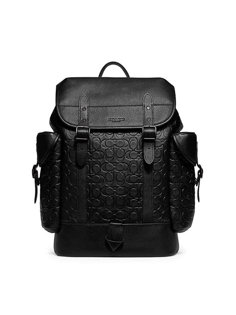 COACH Hitch Monogram Leather Backpack In Black For Men Lyst