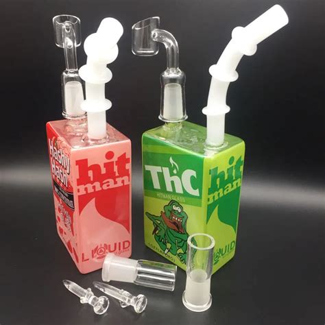 Mini Glass Juice Box Dab Oil Rigs Bong Liquid Sci Glass Tubos De Agua