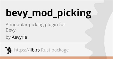 Bevy Mod Picking Rust Game Dev Lib Rs