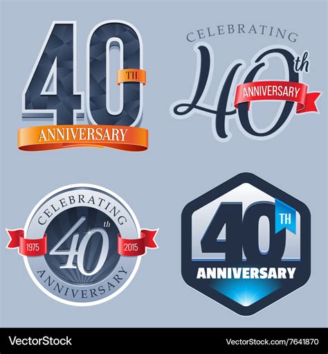 40 Years Anniversary Logo Royalty Free Vector Image