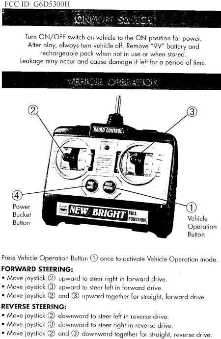 H Radio Control Toy Vehicle Tx User Manual New Bright Industrial