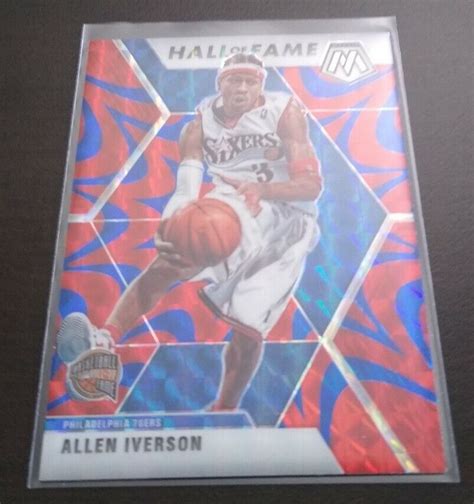 ALLEN IVERSON 76ERS 2019 20 PANINI MOSAIC HALL OF FAME REACTIVE BLUE