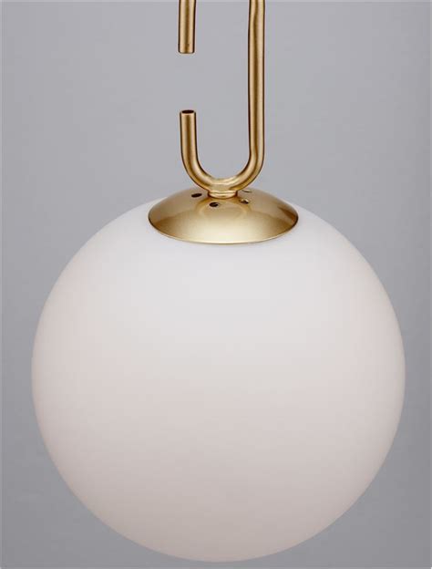 Nova Luce Suspension Hook Satin Gold Metal Acid White Glass