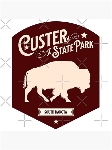 Vintage Bison Custer State Park Black Hills South Dakota Poster For