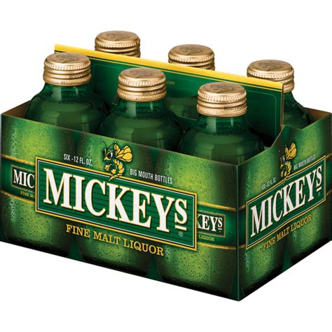 Mickeys Fine Malt Liquor Ale Beer, 6 Pack, 12 fl. oz. Bottles, 5.6% ABV ...