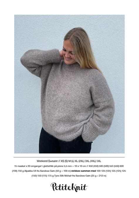 Petiteknit Weekend Sweater Askim Garnhus Tre Varme Hjerter