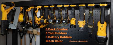 Mixed 8 Pack Bonus Black Tool Wrangler Mounts For Dewalt 20v Cordless Tools Made In