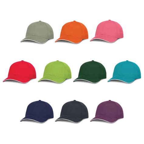 Personalised Fusion Sandwich Peak Caps White Trim PromoPAL