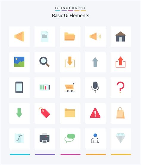 Creative Basic Ui Elements Paquete De Iconos Planos Como La