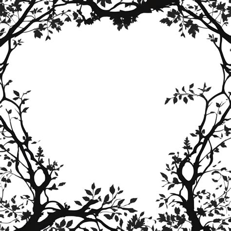 AI generated Tree Silhouette Border Frame PNG Transparent Background ...