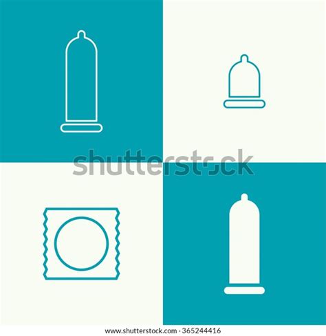 Set Vector Icons Expanded Condom Stock Vector Royalty Free 365244416