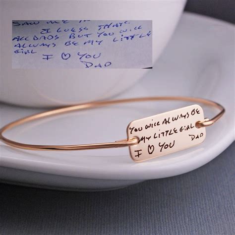 Gold Custom Handwriting Bracelet Personalized Handwriting Bracelet