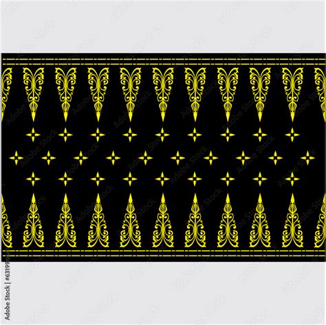 Vector Illustration For Indonesian Riau Malay Pattern Riau Batik Namely Pucuk Rebung Kuntum