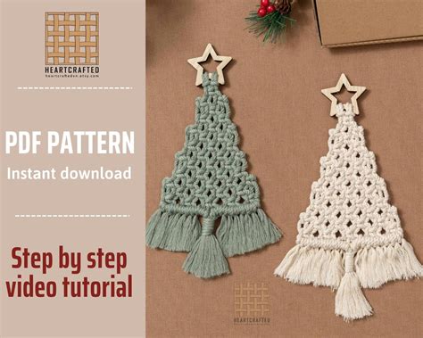 Pattern Macrame Christmas Tree Pdf Download Boho Christmas Etsy