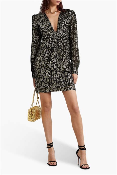 Michael Michael Kors Metallic Leopard Print Fil Coupé Chiffon Mini