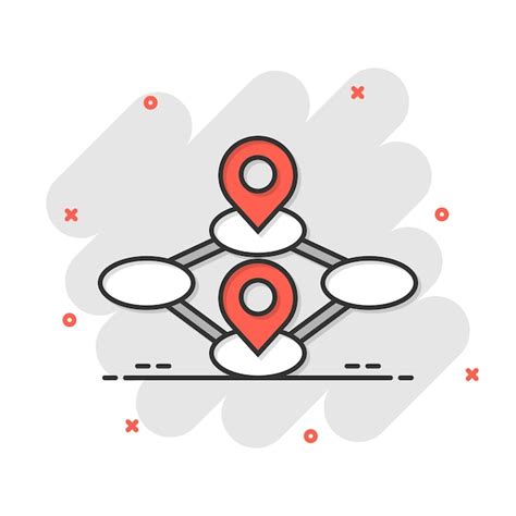 Premium Vector Map Pin Icon In Comic Style Gps Navigation Cartoon