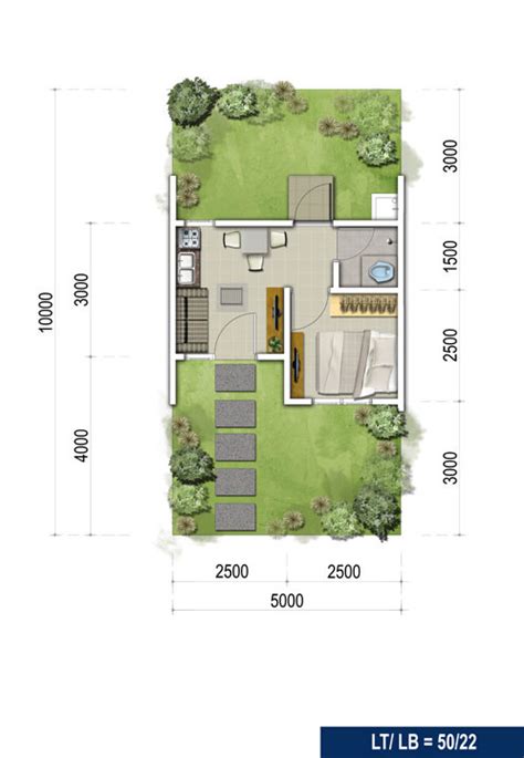 Rumah 5x10 Dengan 1 Kamar Desain Id