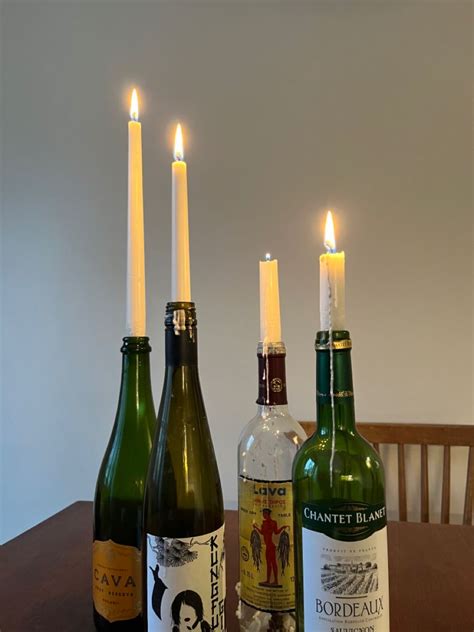 Wine Bottle Candle Holder Festive DIY Decor