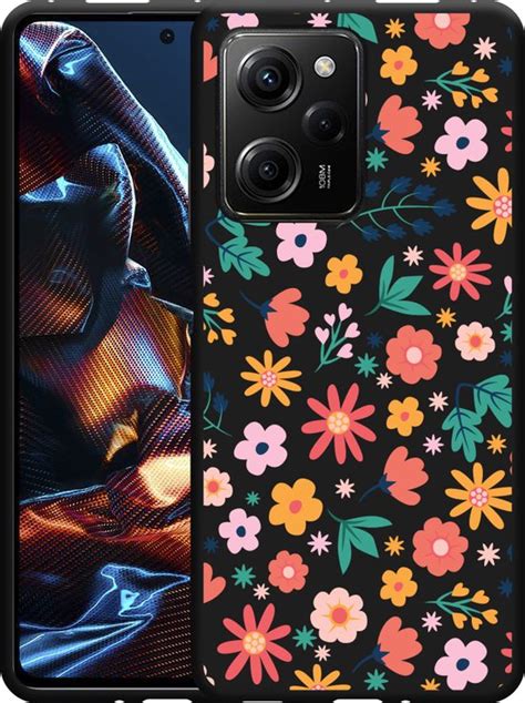 Cazy Hoesje Zwart Geschikt Voor Poco X5 Pro Always Have Flowers Bol