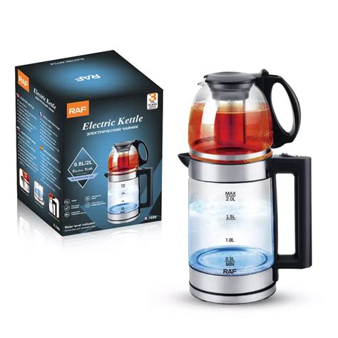 RAF Double Stainless Steel 1500W Hot Water Kettle 2L Large Capacity