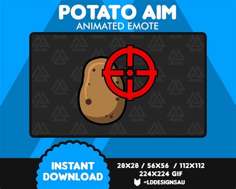 Animated Twitch Emote Potato Aim Potato Aim Emote Funny Etsy