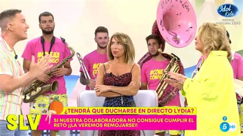 Lydia Lozano se ducha en directo en Sálvame al no superar el reto que