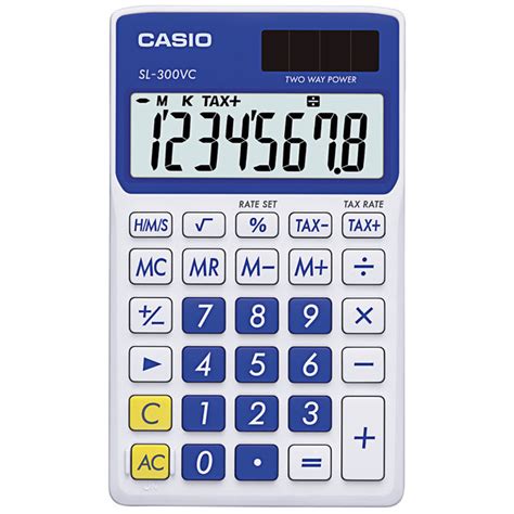 Casio Sl Vcbe Digit Lcd Blue Handheld Calculator