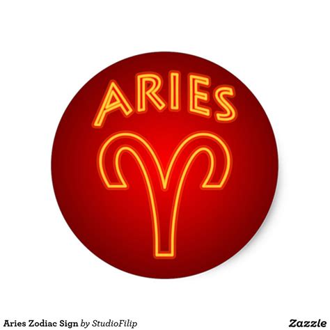 Aries Zodiac Sign Classic Round Sticker Aries Zodiac Astrology Signs Aries Zodiac Stickers