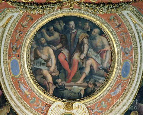 Cosimo I And His Artists From The Sala Di Cosimo I Painting By Giorgio