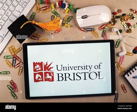 In this photo illustration, the University of Bristol logo seen ...