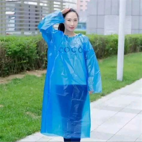 Jual Jas Hujan Plastik LDPE PONCO Lengan Panjang RainCoat Berkualitas