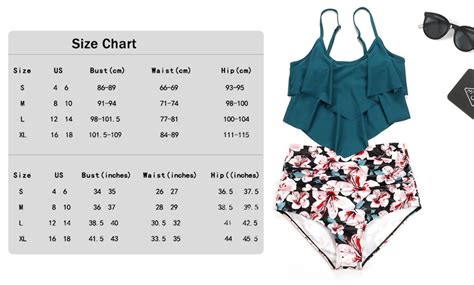 Women Two Piece High Waist Bikini Swimsuit Flounce Top Tummy Control