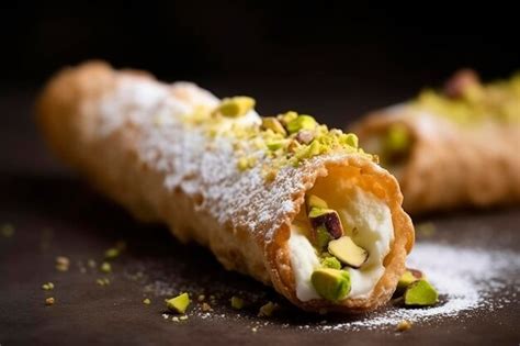 Uma Vis O Aproximada De Um Cannoli Italiano Tradicional Sua Casca