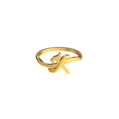 SPE Gold - Stylish X Letter Gold Ring - for Men's